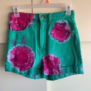 American Apparel High Waisted Tie Dye Shorts